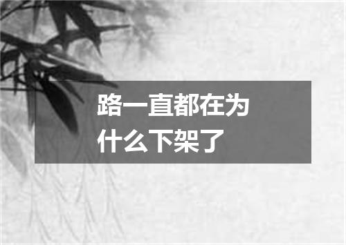 路一直都在为什么下架了