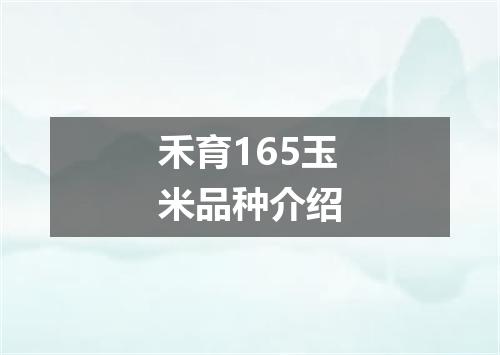 禾育165玉米品种介绍