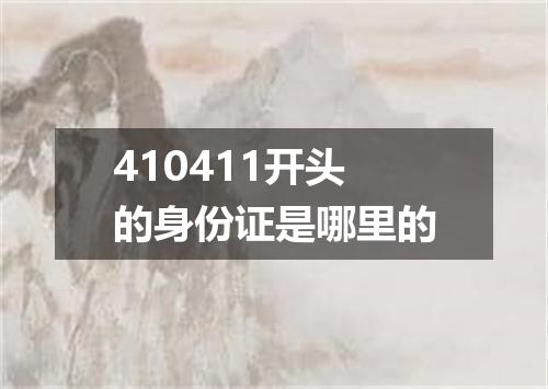 410411开头的身份证是哪里的