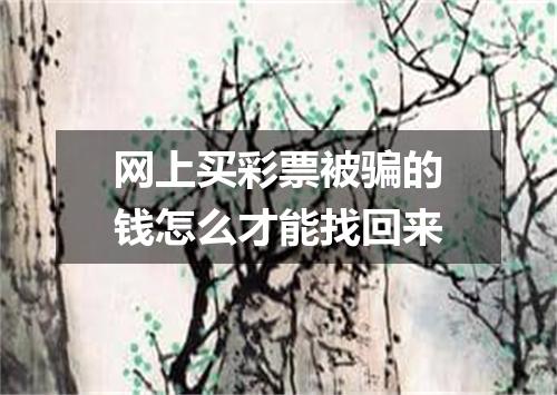 网上买彩票被骗的钱怎么才能找回来