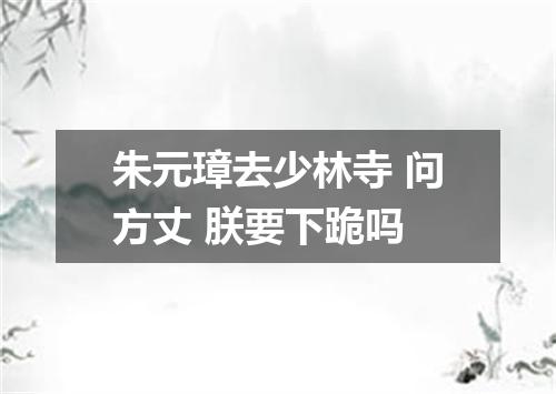 朱元璋去少林寺 问方丈 朕要下跪吗