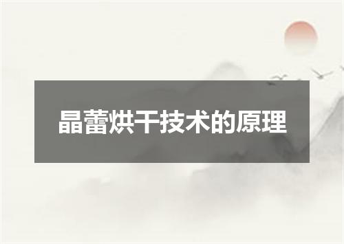 晶蕾烘干技术的原理