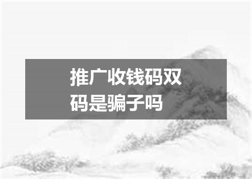 推广收钱码双码是骗子吗