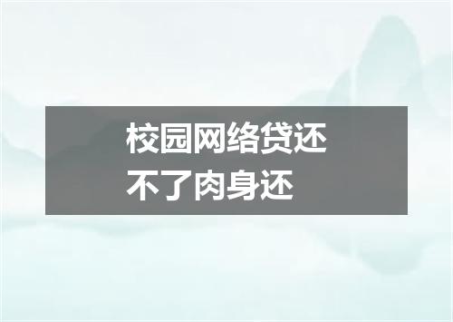 校园网络贷还不了肉身还