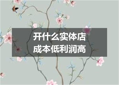 开什么实体店成本低利润高