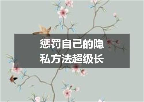 惩罚自己的隐私方法超级长