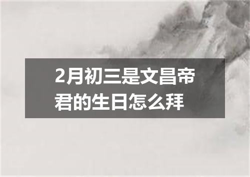 2月初三是文昌帝君的生日怎么拜