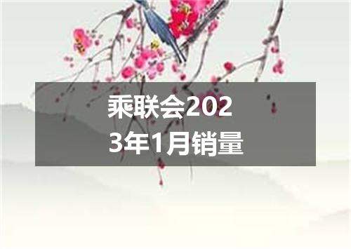乘联会2023年1月销量
