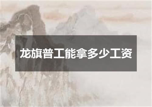 龙旗普工能拿多少工资