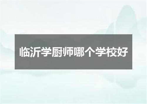 临沂学厨师哪个学校好