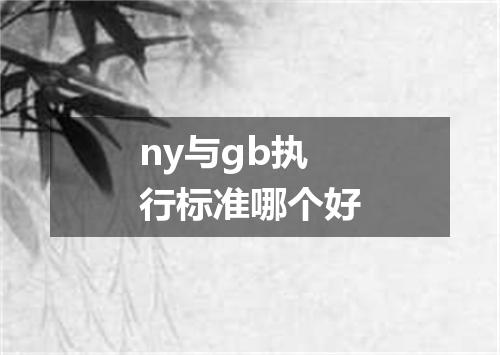 ny与gb执行标准哪个好