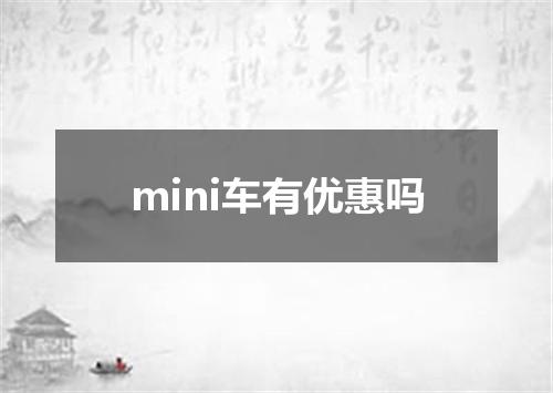mini车有优惠吗