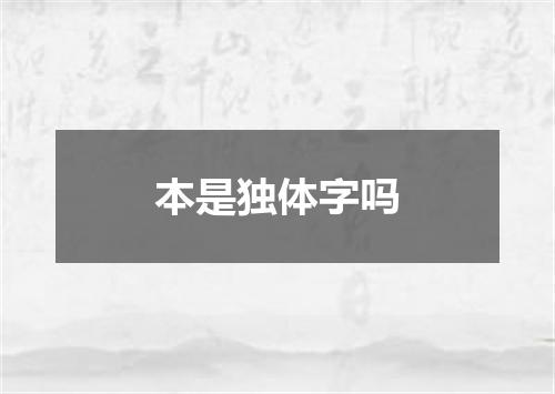 本是独体字吗