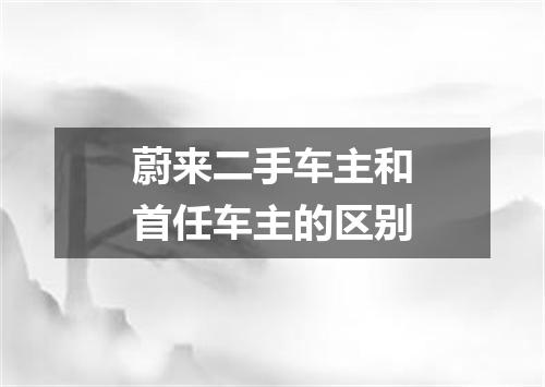 蔚来二手车主和首任车主的区别