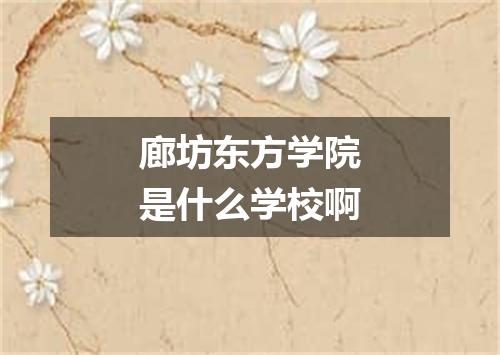 廊坊东方学院是什么学校啊