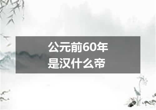 公元前60年是汉什么帝