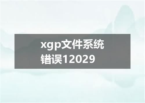xgp文件系统错误12029