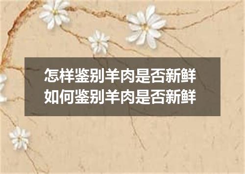 怎样鉴别羊肉是否新鲜 如何鉴别羊肉是否新鲜