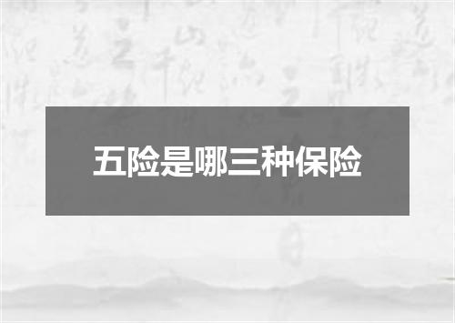 五险是哪三种保险