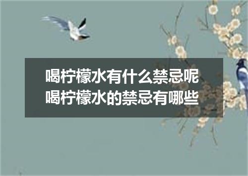 喝柠檬水有什么禁忌呢 喝柠檬水的禁忌有哪些