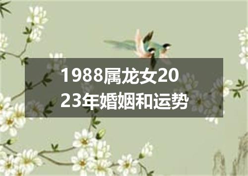 1988属龙女2023年婚姻和运势