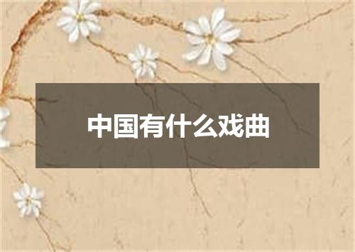 中国有什么戏曲