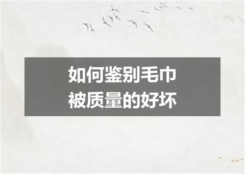 如何鉴别毛巾被质量的好坏