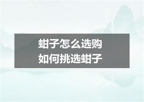 蚶子怎么选购 如何挑选蚶子