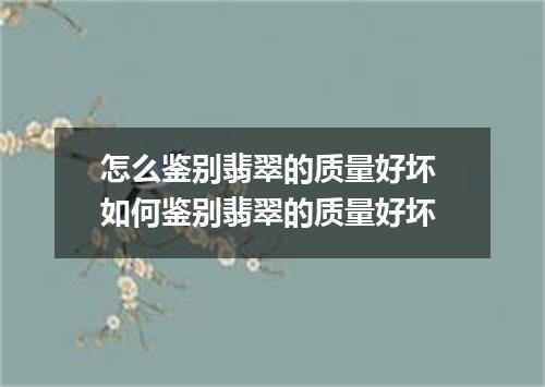 怎么鉴别翡翠的质量好坏 如何鉴别翡翠的质量好坏