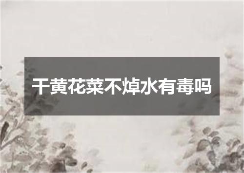 干黄花菜不焯水有毒吗