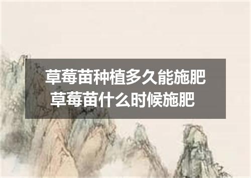 草莓苗种植多久能施肥 草莓苗什么时候施肥