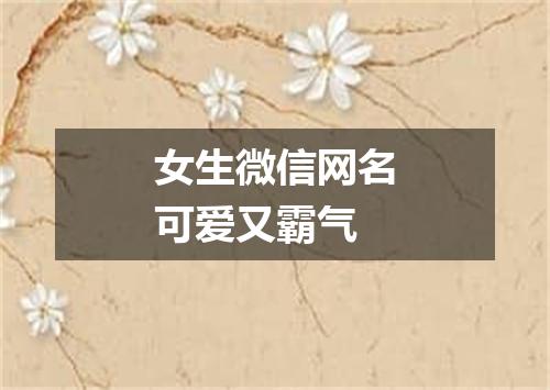女生微信网名可爱又霸气