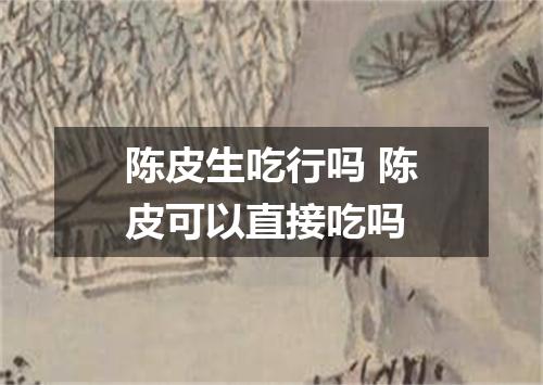 陈皮生吃行吗 陈皮可以直接吃吗