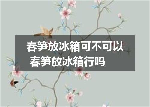 春笋放冰箱可不可以 春笋放冰箱行吗