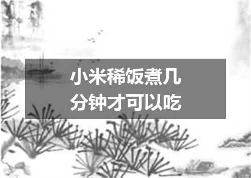 小米稀饭煮几分钟才可以吃