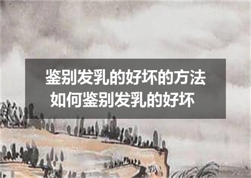 鉴别发乳的好坏的方法 如何鉴别发乳的好坏