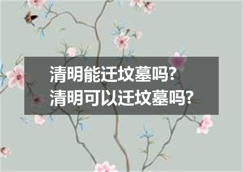 清明能迁坟墓吗? 清明可以迁坟墓吗?