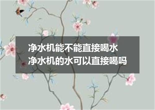 净水机能不能直接喝水 净水机的水可以直接喝吗