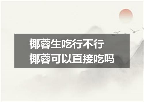 椰蓉生吃行不行 椰蓉可以直接吃吗