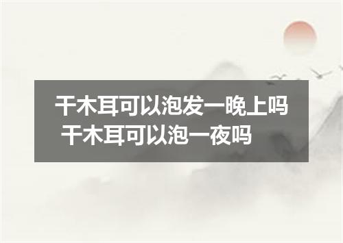 干木耳可以泡发一晚上吗 干木耳可以泡一夜吗
