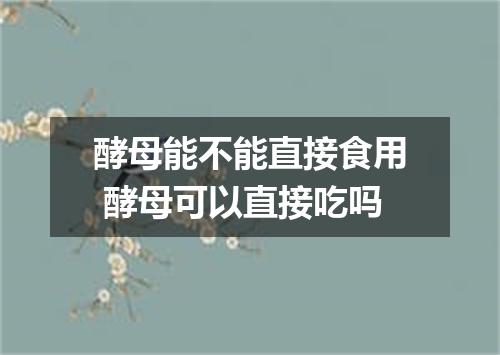 酵母能不能直接食用 酵母可以直接吃吗