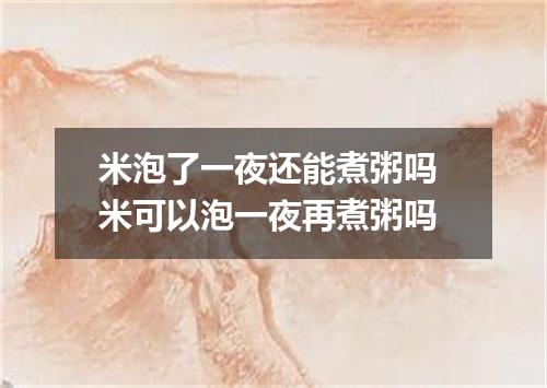 米泡了一夜还能煮粥吗 米可以泡一夜再煮粥吗