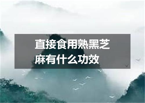 直接食用熟黑芝麻有什么功效