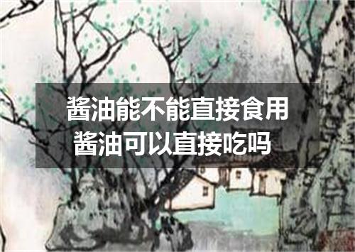 酱油能不能直接食用 酱油可以直接吃吗