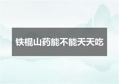 铁棍山药能不能天天吃