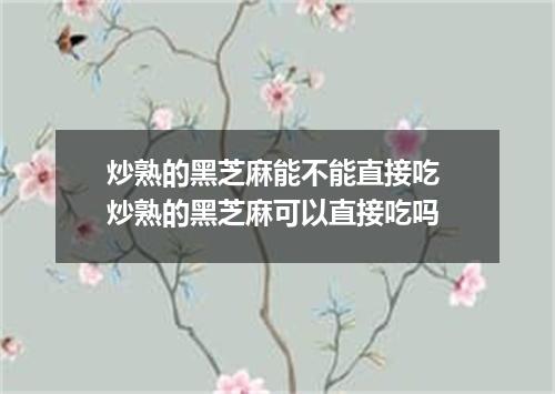 炒熟的黑芝麻能不能直接吃 炒熟的黑芝麻可以直接吃吗