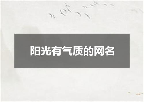 阳光有气质的网名