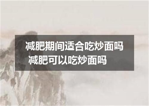 减肥期间适合吃炒面吗 减肥可以吃炒面吗