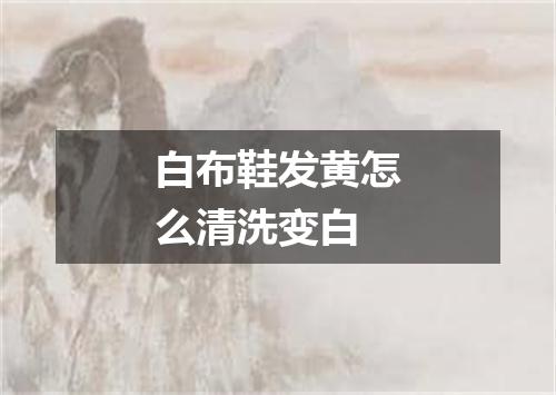 白布鞋发黄怎么清洗变白