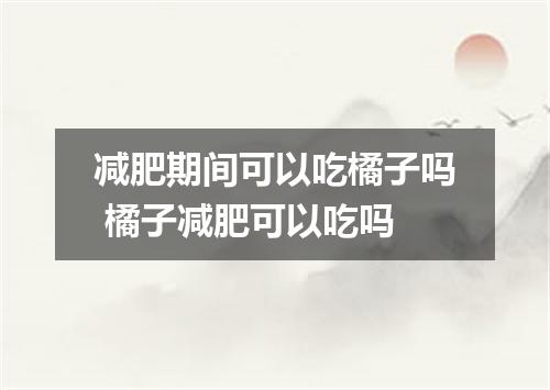 减肥期间可以吃橘子吗 橘子减肥可以吃吗